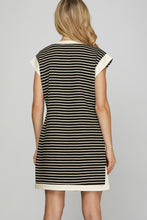 Load image into Gallery viewer, She + Sky B+W Striped Dress
