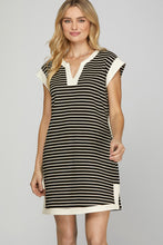 Load image into Gallery viewer, She + Sky B+W Striped Dress

