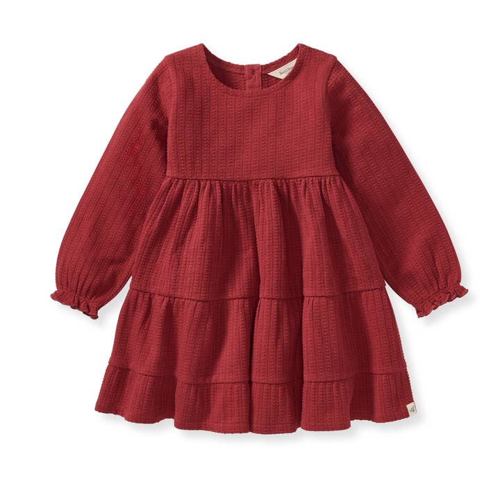 Red Ribbed Kid + Baby Dress