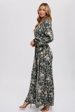 Load image into Gallery viewer, Green + Tan Floral Dress
