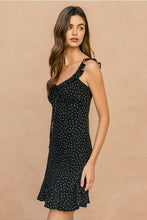 Load image into Gallery viewer, B+W Polka Dot Mini Dress
