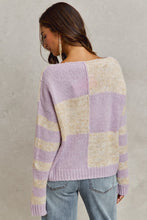 Load image into Gallery viewer, Lavender Check Sweater
