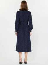 Load image into Gallery viewer, Navy Textured Midi Dress
