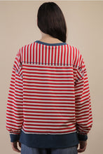 Load image into Gallery viewer, Red + Cream Striped Pullover
