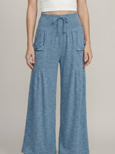 Load image into Gallery viewer, Heather Blue Smocked Waist Pants

