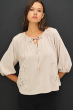 Load image into Gallery viewer, Be Cool Sand Eyelet Detail Top
