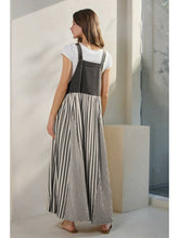 Load image into Gallery viewer, Oddi Washed Green Stripe Overall Dress
