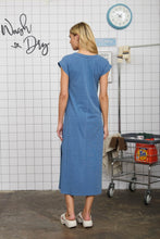 Load image into Gallery viewer, Blue Slit T-Shirt Dress
