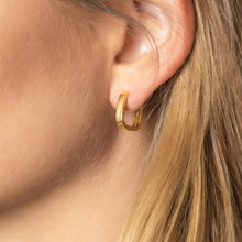 Load image into Gallery viewer, Square Dipped Gold Hoops
