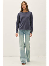 Load image into Gallery viewer, Charcoal Slub L/S Top
