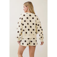 Load image into Gallery viewer, Cream + Brown Polka Dot Sweatshirt

