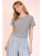 Load image into Gallery viewer, Grey Cropped Fitted Tee
