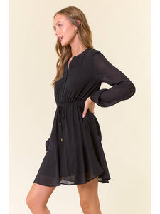 Black Chiffon Layered Dress