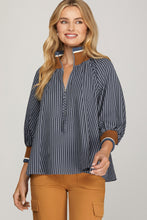 Load image into Gallery viewer, She + Sky Navy Zip Pullover
