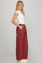 Load image into Gallery viewer, Red Wide Leg Plaid Pants
