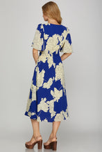 Load image into Gallery viewer, She + Sky Royal Blue Floral Dress
