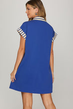 Load image into Gallery viewer, She + Sky Royal Blue Stripe Trim Dress
