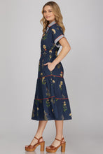 Load image into Gallery viewer, She + Sky Navy Floral Midi Dress
