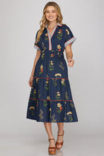 Load image into Gallery viewer, She + Sky Navy Floral Midi Dress
