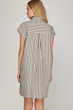 Load image into Gallery viewer, Navy + Cream Stripe Dress
