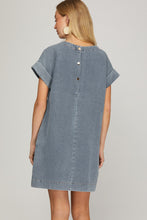 Load image into Gallery viewer, She + Sky Denim Button Back Dress
