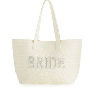 Bride Straw + Pearl Tote