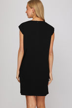 Load image into Gallery viewer, Black Button Trim Dress
