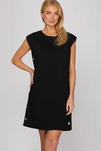 Load image into Gallery viewer, Black Button Trim Dress
