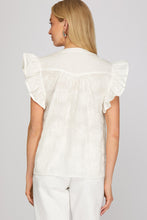 Load image into Gallery viewer, Off White Zip Floral Top
