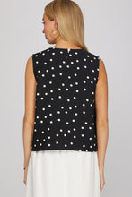 Load image into Gallery viewer, She + Sky B+W Polka Dot Tank
