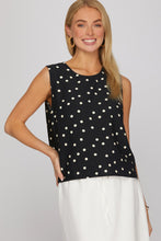 Load image into Gallery viewer, She + Sky B+W Polka Dot Tank
