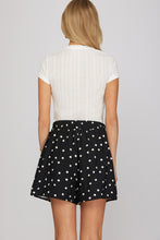 Load image into Gallery viewer, She + Sky B+W Polka Dot Shorts

