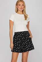 Load image into Gallery viewer, She + Sky B+W Polka Dot Shorts
