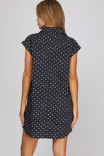 Load image into Gallery viewer, She + Sky Navy Polka Dot Dress
