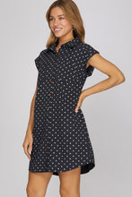 Load image into Gallery viewer, She + Sky Navy Polka Dot Dress
