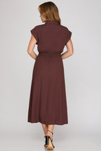 Load image into Gallery viewer, Wine Zip Midi Dress
