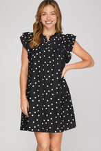 Load image into Gallery viewer, B+W Polka Dot Dress
