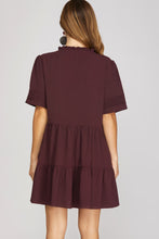 Load image into Gallery viewer, She + Sky Plum Pleated Dress
