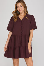 Load image into Gallery viewer, She + Sky Plum Pleated Dress
