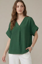 Load image into Gallery viewer, Sea Green V-Neck Top

