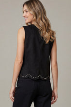 Load image into Gallery viewer, Black Faux Suede Studded Tank

