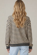 Load image into Gallery viewer, Charcoal Stripe L/S Top
