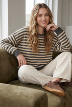 Load image into Gallery viewer, Charcoal Stripe L/S Top
