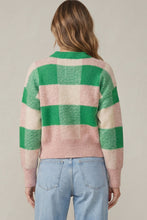 Load image into Gallery viewer, Green + Pink Plaid Sweater
