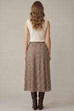Load image into Gallery viewer, Brown Gingham Check Skirt
