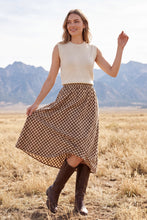 Load image into Gallery viewer, Brown Gingham Check Skirt
