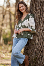 Load image into Gallery viewer, Olive 3/4 Sleeve Ruffle Top
