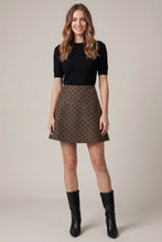 Load image into Gallery viewer, Brown Polka Dot Flare Skirt

