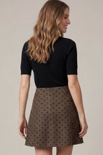 Load image into Gallery viewer, Brown Polka Dot Flare Skirt
