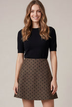 Load image into Gallery viewer, Brown Polka Dot Flare Skirt
